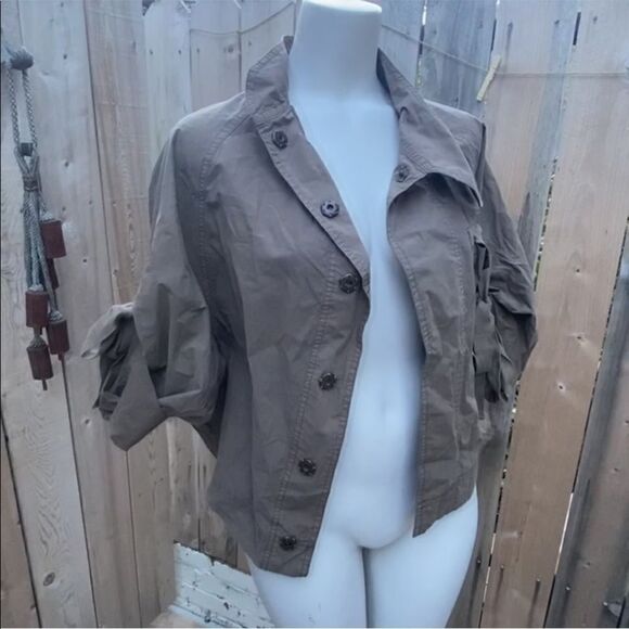 All Saints lightweight cotton taupe jacket size 4 - Picture 1 of 10